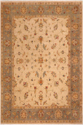 handmade Traditional Kafkaz Beige Gray Hand Knotted RECTANGLE 100% WOOL area rug 8 x 10